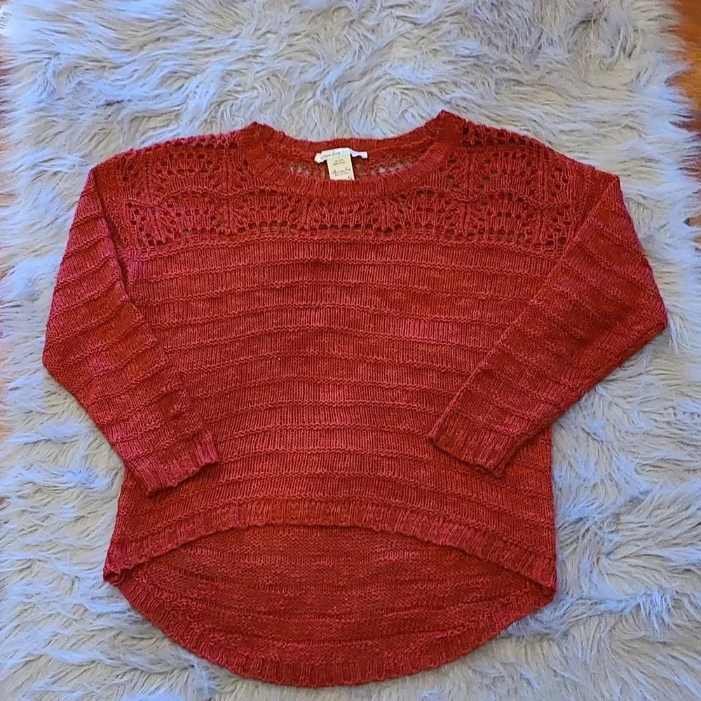 American rag cie womens pullover‎ burnt orange knit light weight sweater